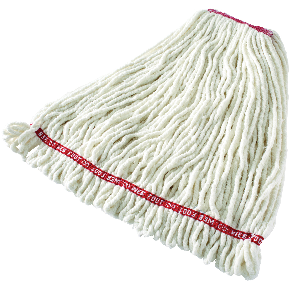 Rubbermaid Web Foot Blend Shrinkless Mop Head, 24 oz, 1" Headband