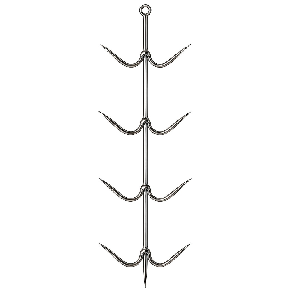 G.F. Frank & Sons, Inc. 3411 In-Line Stainless Steel Meat Tree with 6 Hooks