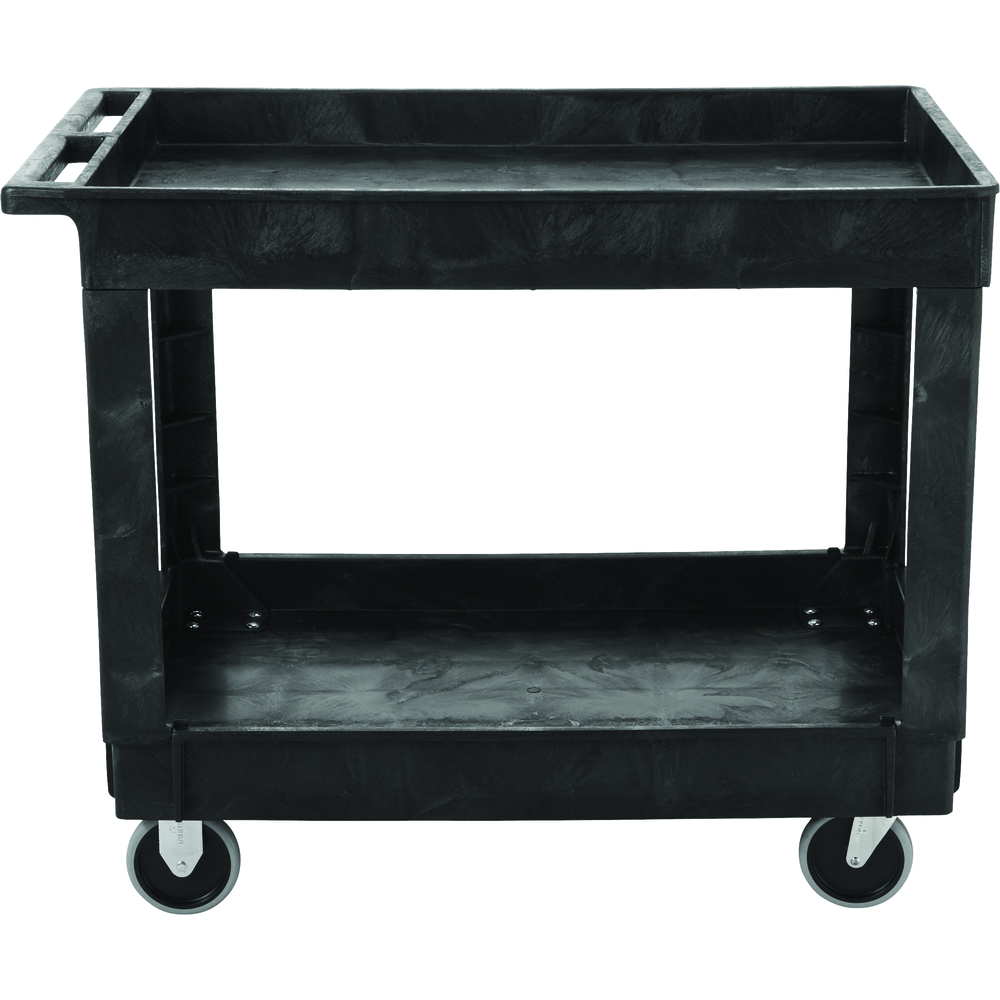 Rubbermaid Heavy Duty Utility Cart w/ Flat Handle, Lipped Shelf, Medium