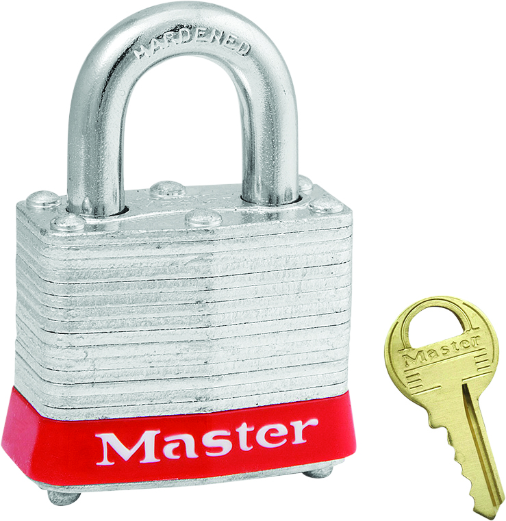 Master Lock 1.56in Wide Laminated Steel Safety Padlock, Keyed Alike