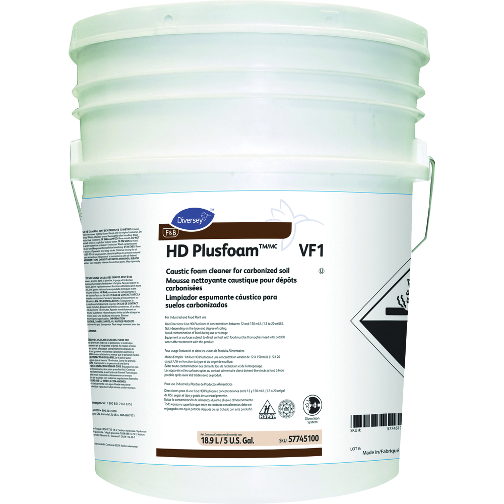 Diversey HD Plusfoam VF1, Heavy Duty Foaming Caustic Cleaner/Degreaser