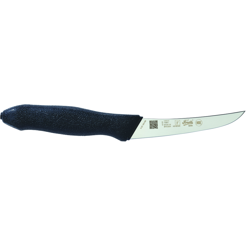 Morakniv Curved Boning Knife, Stiff, Ergonomic Grip, E Handle, Black