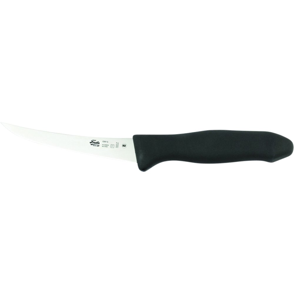 Frosts Mora Curved Boning Knife, Flexible, Standard G Handle, Black