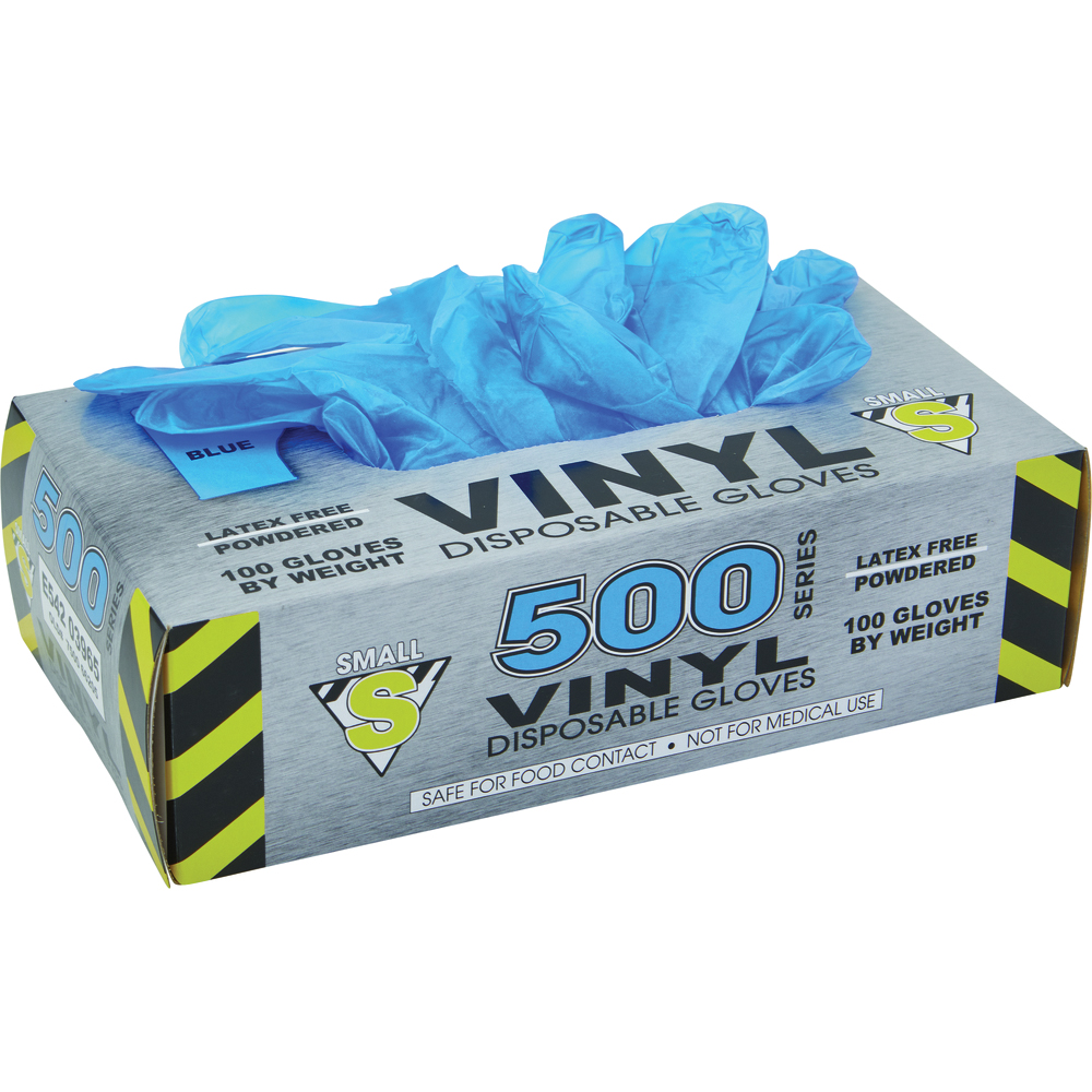 WorkHorse 500 Series Disposable Vinyl Gloves, Powdered