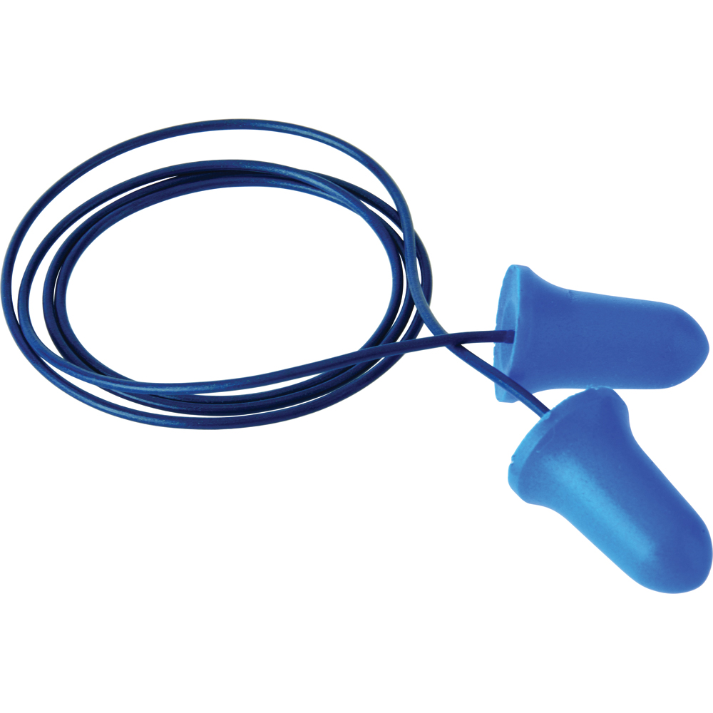 WorkHorse Disposable Metal Detectable Earplugs, Bell Shaped, NRR 32