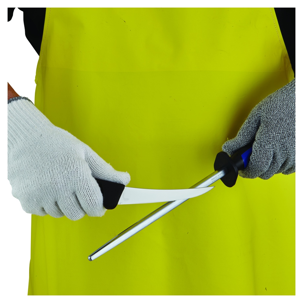 F. Dick Sharpening Steel with TPE Plastic Handle, Oval Fine Polished Cut, 10-Inch