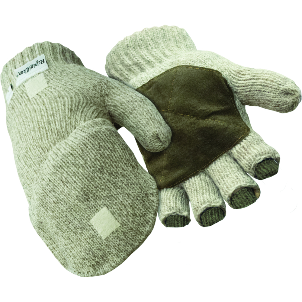 RefrigiWear Premium Wool Convertible Mitts, Insulated, Rip-Resistant