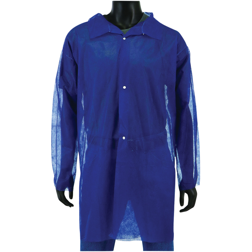 PIP Standard Weight Lab Coat, 20 GSM Polypropylene, No Pockets, Snaps PIP Standard Weight Lab Coat, 20 GSM Polypropylene, No Pockets, Snaps