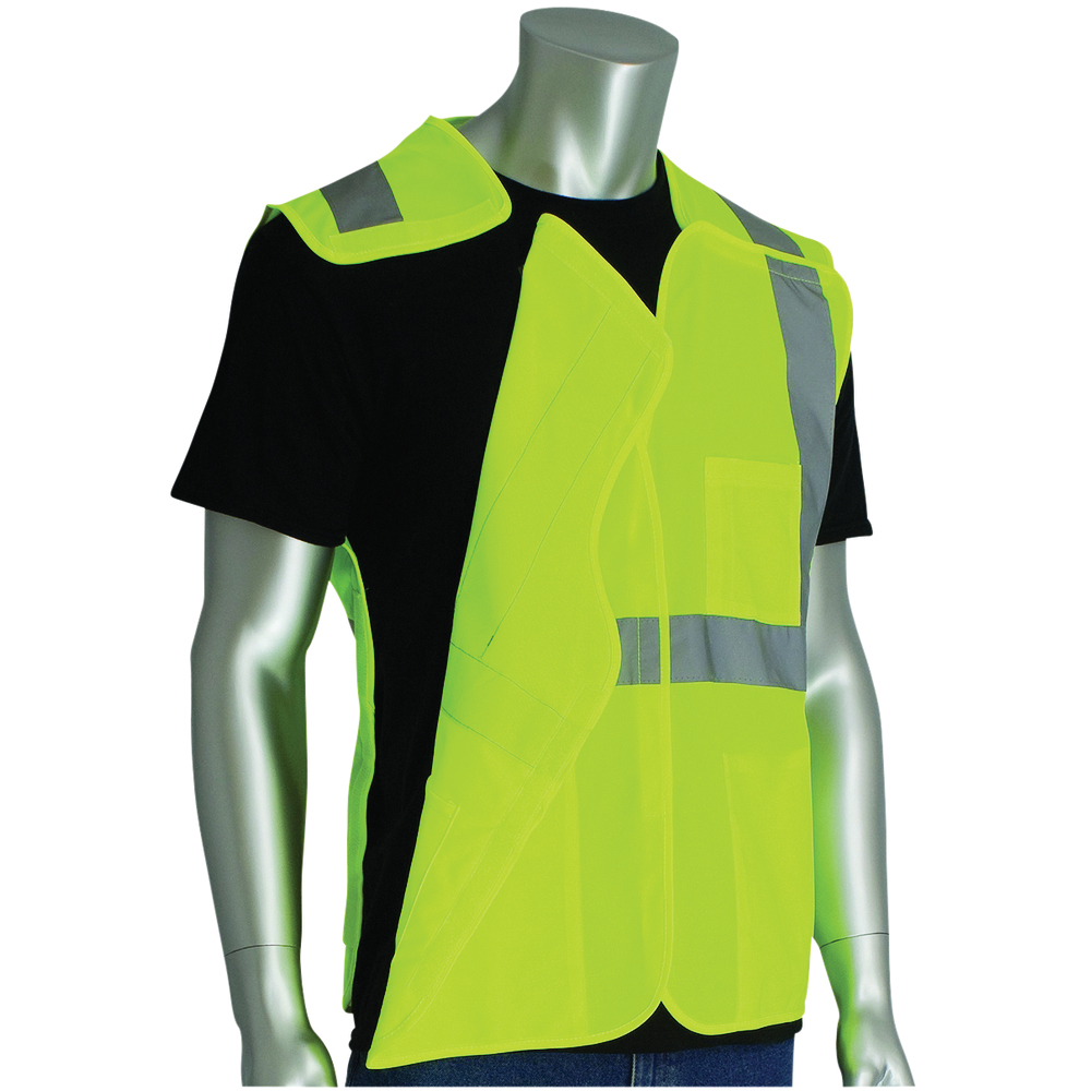 PIP® ANSI Type R Class 2 Three Pocket Solid Breakaway Vest