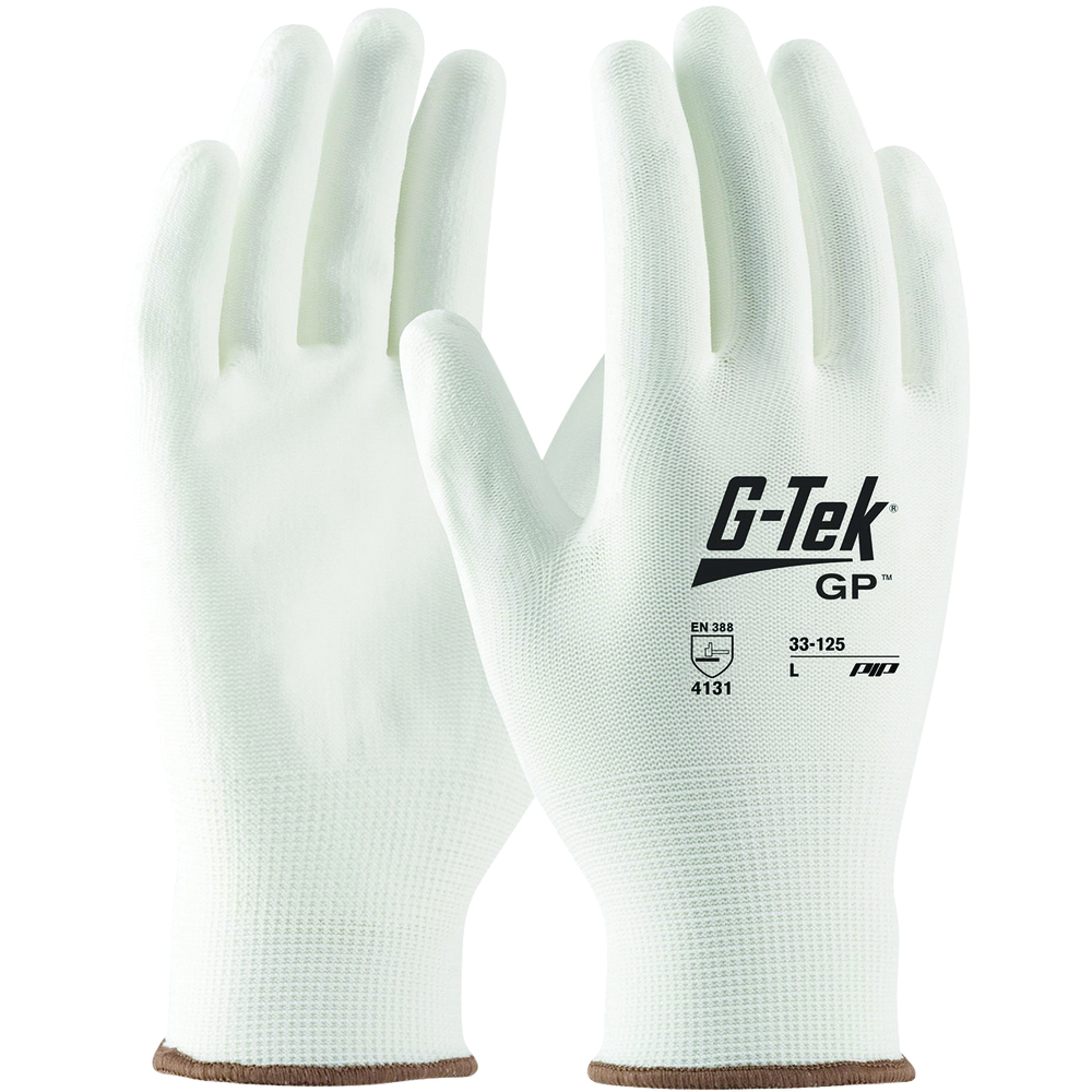 PIP® G-Tek® Seamless Knit Nylon Blend Gloves, Polyurethane-Coated Flat Grip, Touchscreen Compatible