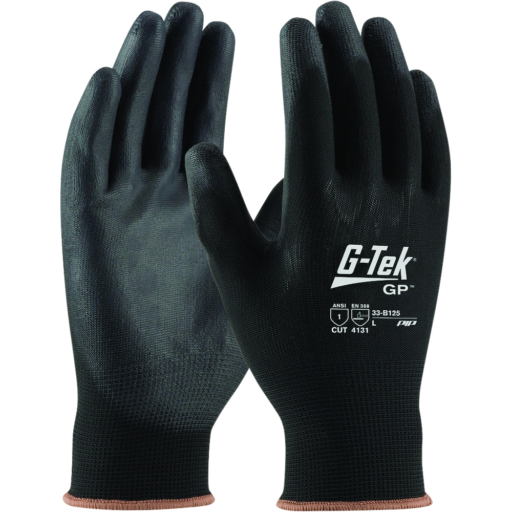 PIP® G-Tek® Seamless Knit Nylon Blend Gloves, Polyurethane-Coated Flat Grip, Touchscreen Compatible