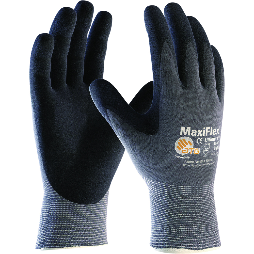 PIP® MaxiFlex® Ultimate™ Seamless Knit Nylon/Elastane Gloves, Nitrile Coated MicroFoam Grip, Touchscreen Compatible, Gray
