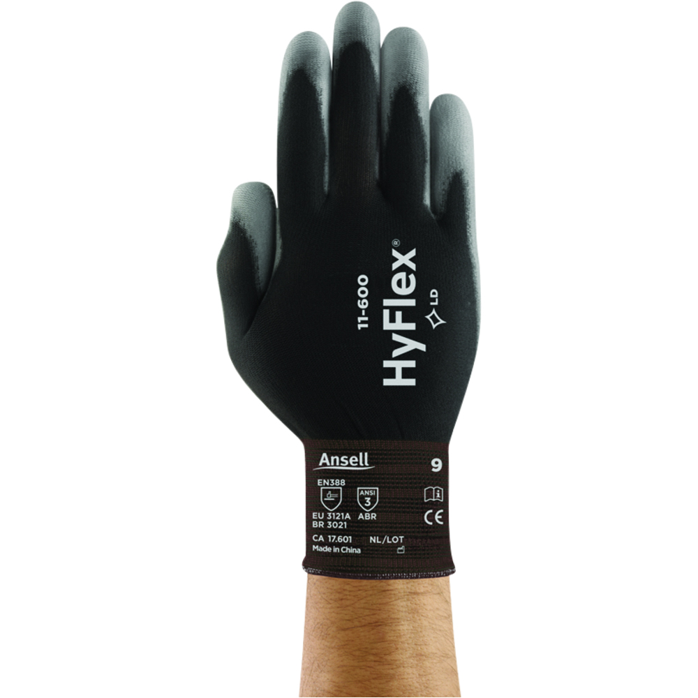 Ansell HyFlex Nylon Gloves with Polyurethane Coating, 15-Gauge