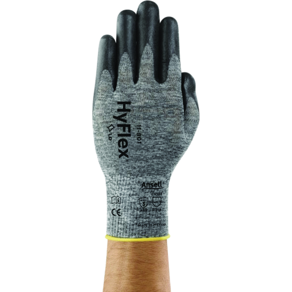Ansell HyFlex 11-801 Nylon Gloves with Foam Nitrile Coating, 15-gauge