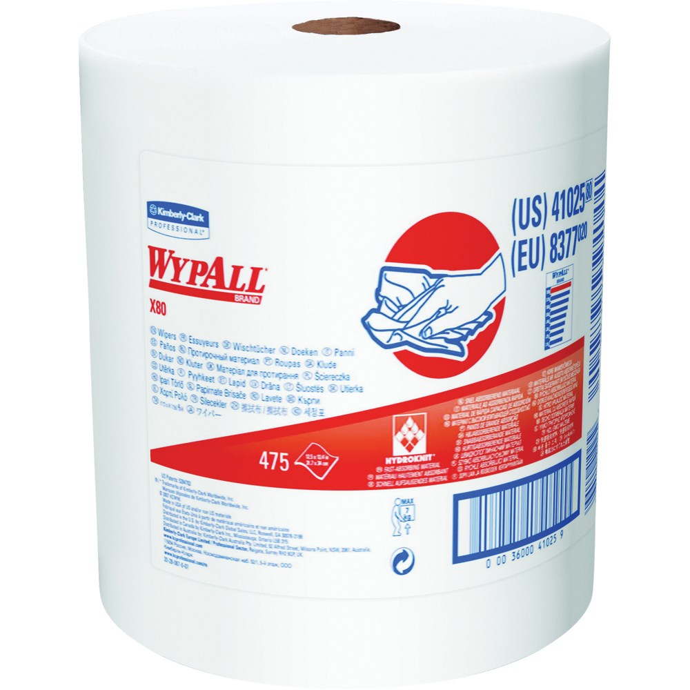 WypAll Power Clean X80 Heavy Duty Cloths, Jumbo Roll