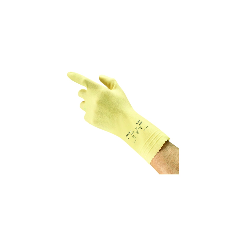 Ansell AlphaTec® 88-392 Rubber Gloves, 19.7 Mil, Natural