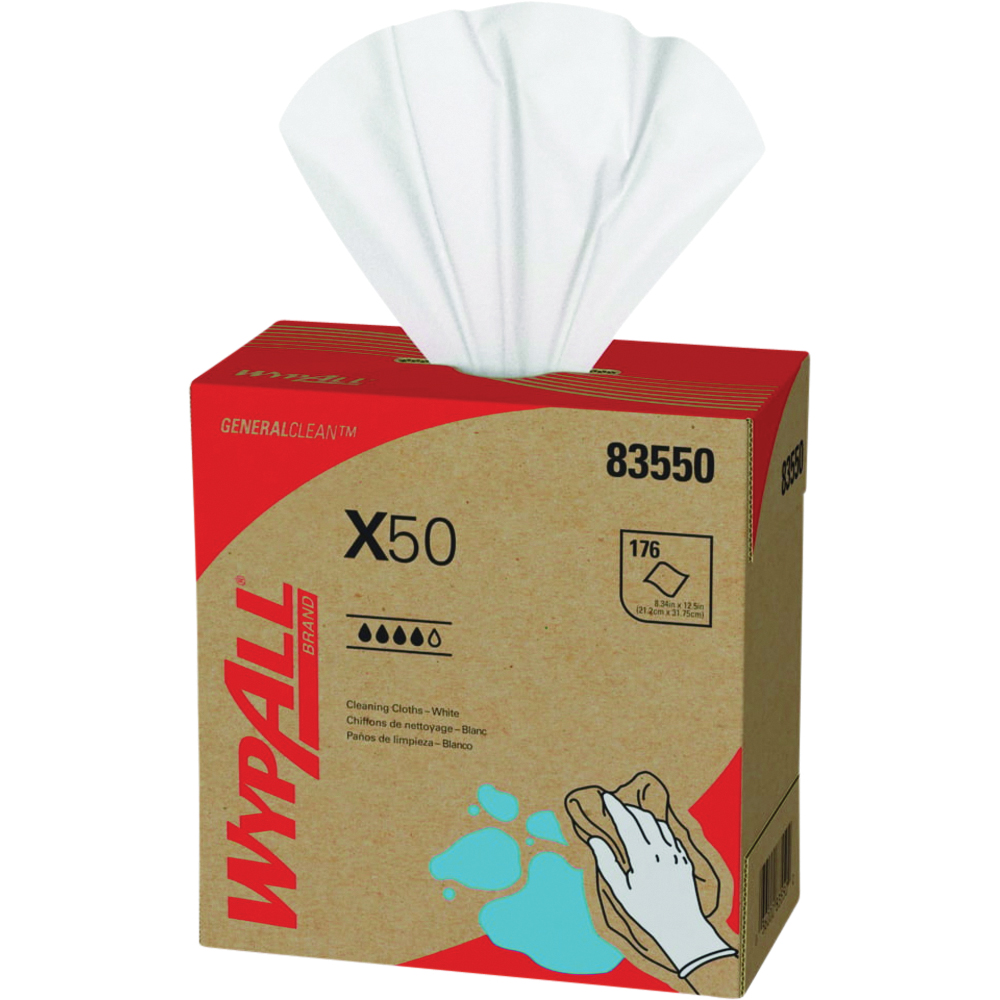 WypAll General Clean X50 Cleaning Cloths, Pop-Up Box WypAll General Clean X50 Cleaning Cloths, Pop-Up Box