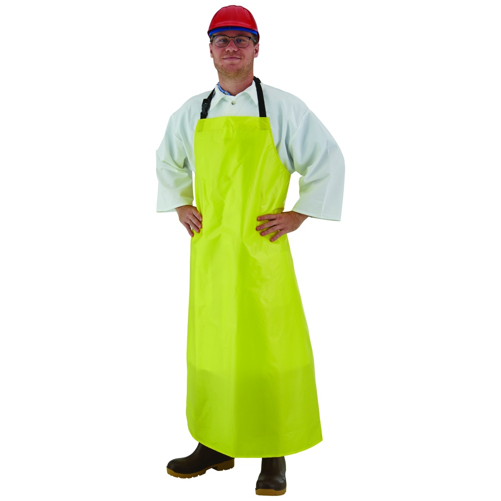 Polyurethane Coated Nylon Apron, 35 Inch x 50 Inch, Yellow