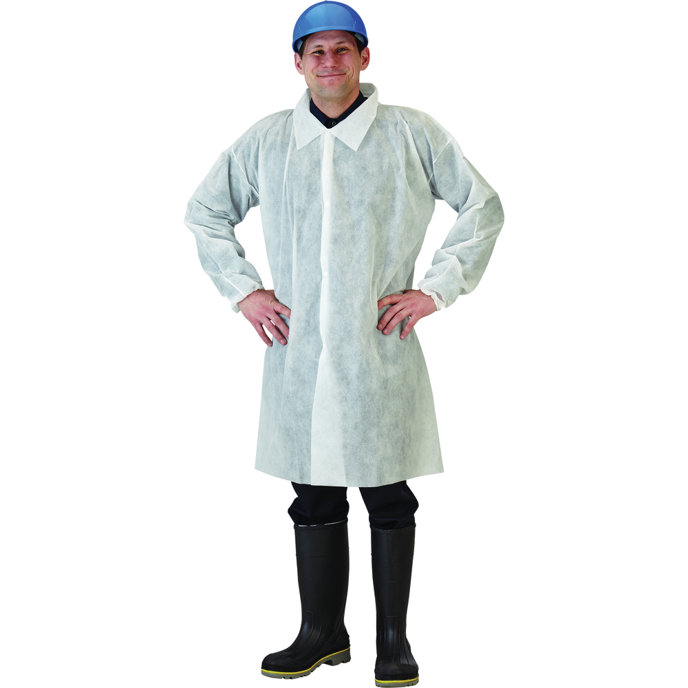 KleenGuard A40 Liquid & Particle Protection Lab Coats w/ Elastic Wrists & No Pockets