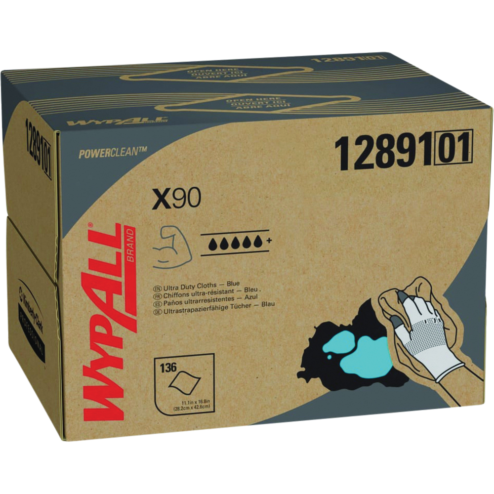 WypAll Power Clean X90 Ultra Duty Cloths, Brag Box
