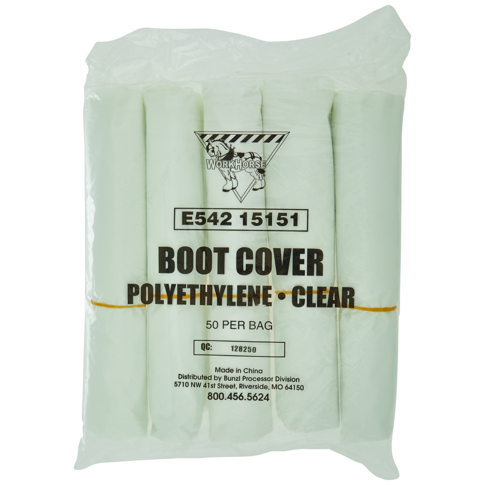 WorkHorse Disposable Poly Shoe Covers, 3-Mil