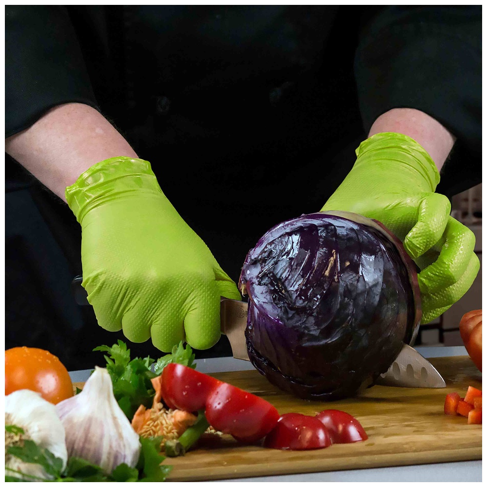 Ammex Gloveworks® Nitrile Gloves, 8mil, Raised Diamond Texture