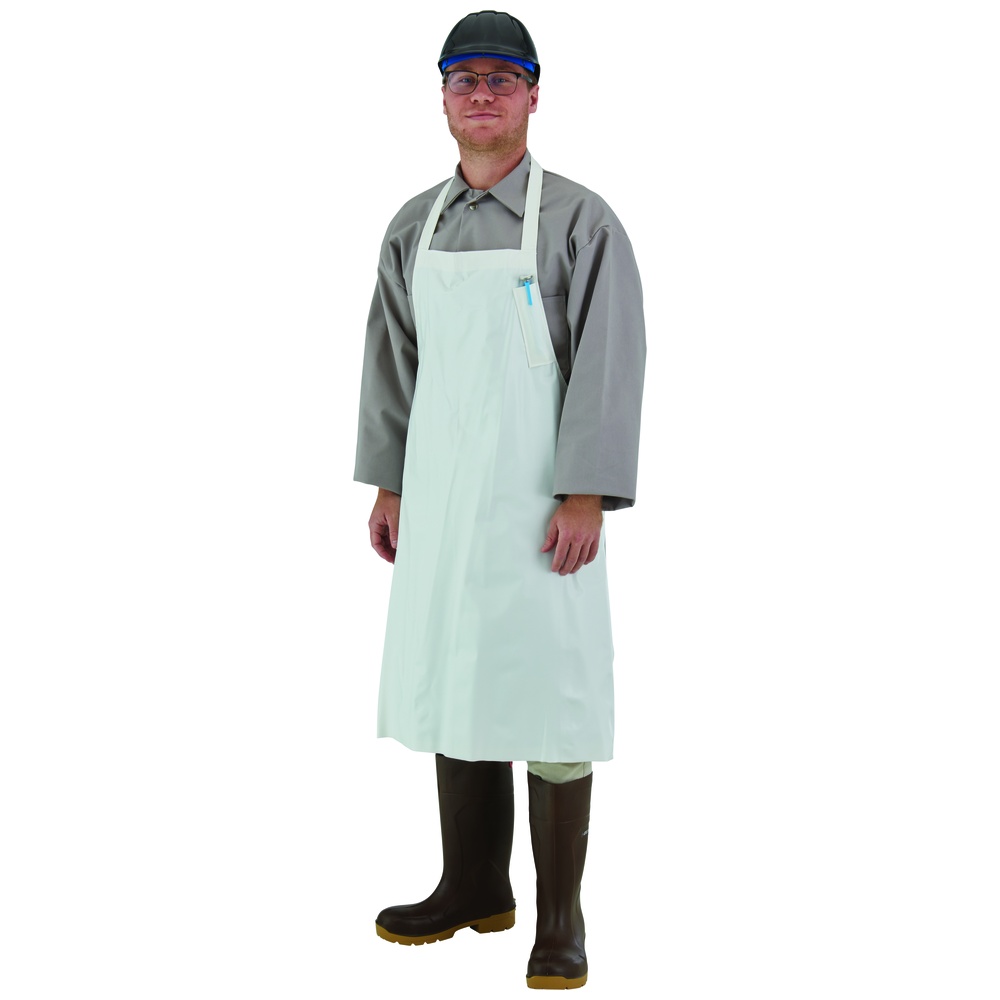 Locknane Vinyl Apron, 31 Inch x 39 Inch, Pencil Pocket, Metal Grommets, String Ties, 6 Mil