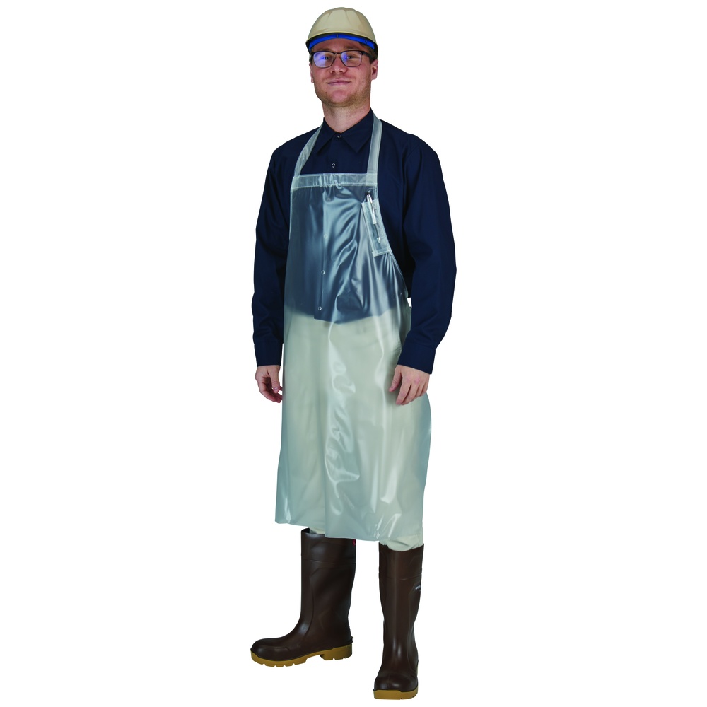 Locknane Vinyl Apron, 31 Inch x 39 Inch, Pencil Pocket, Metal Grommets, String Ties, 6 Mil