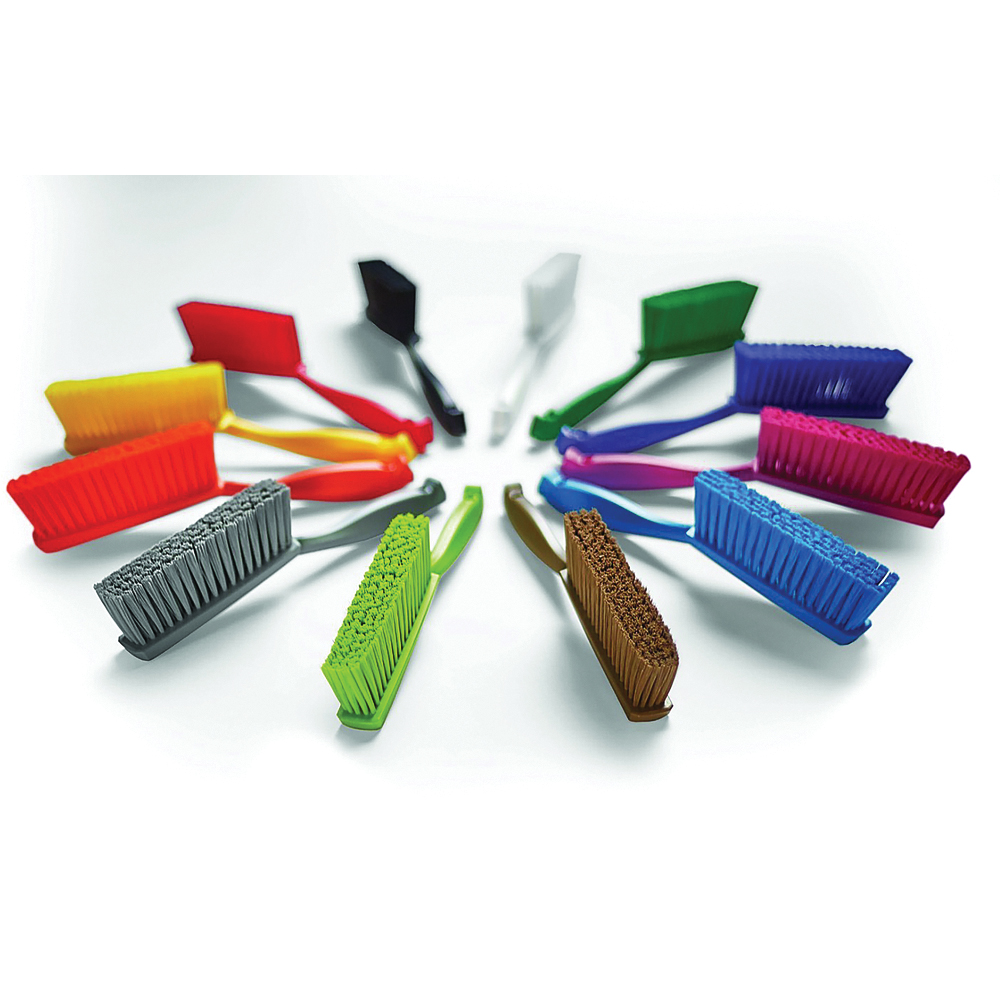 Vikan Hand Brush w/ Handle and Soft Bristles, 13in