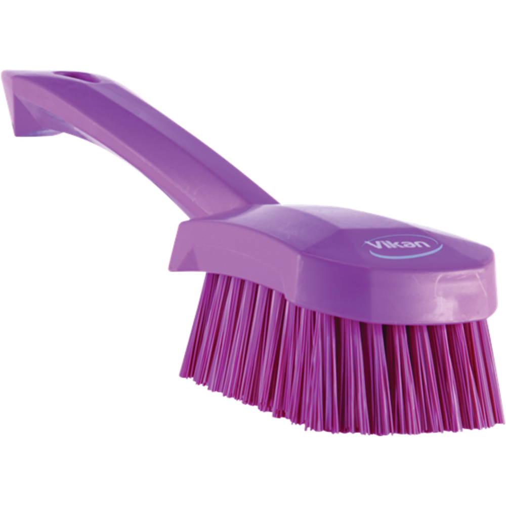 Vikan Washing Brush, Short Handle, Stiff, 10.6 Inch