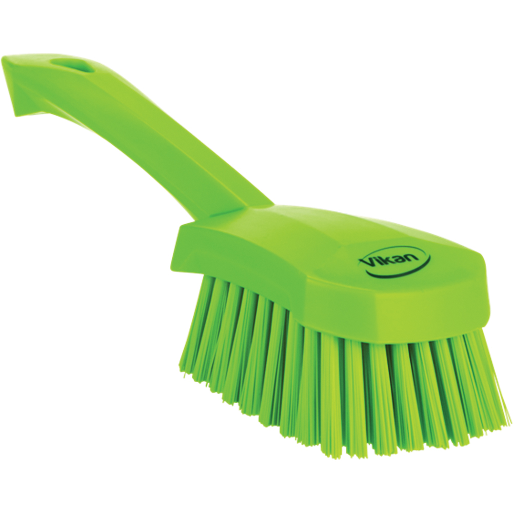Vikan Washing Brush, Short Handle, Stiff, 10.6 Inch