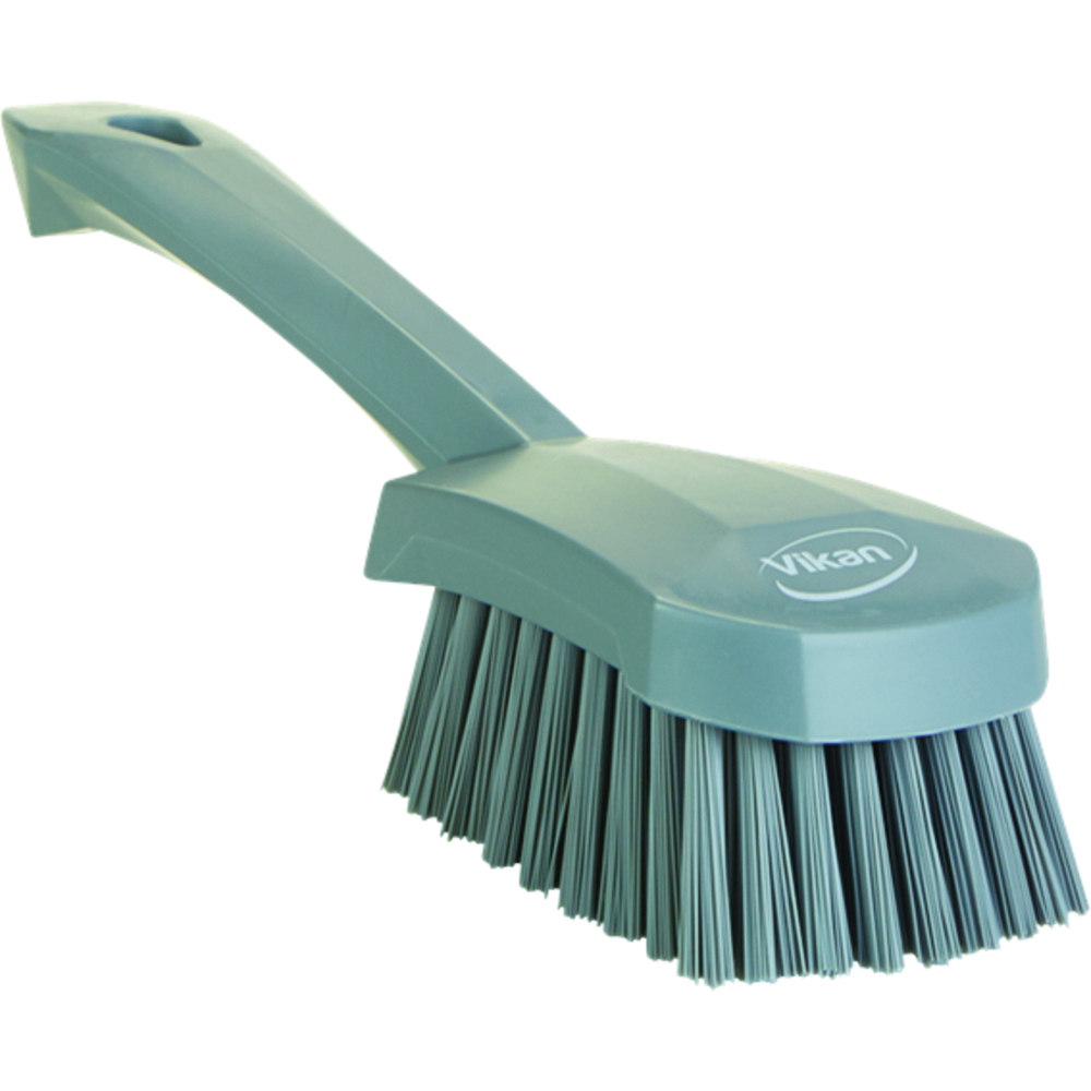 Vikan Washing Brush, Short Handle, Stiff, 10.6 Inch