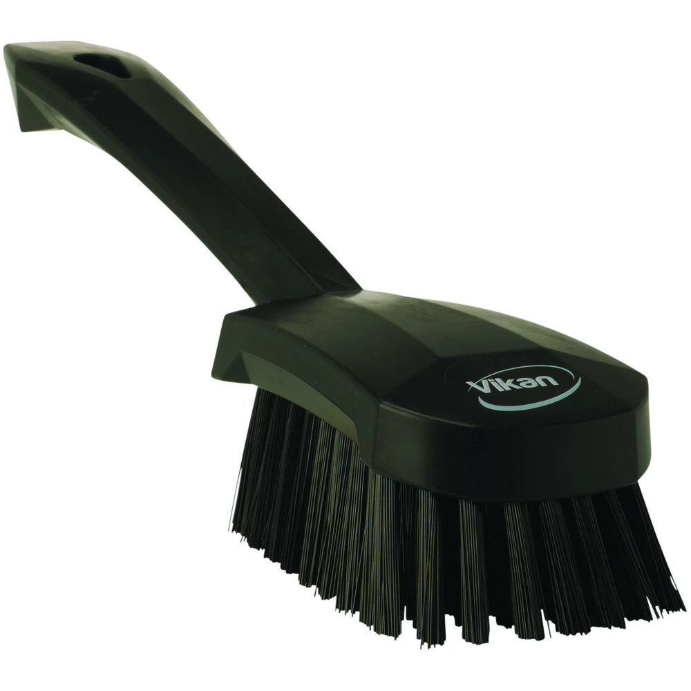 Vikan Washing Brush, Short Handle, Stiff, 10.6 Inch