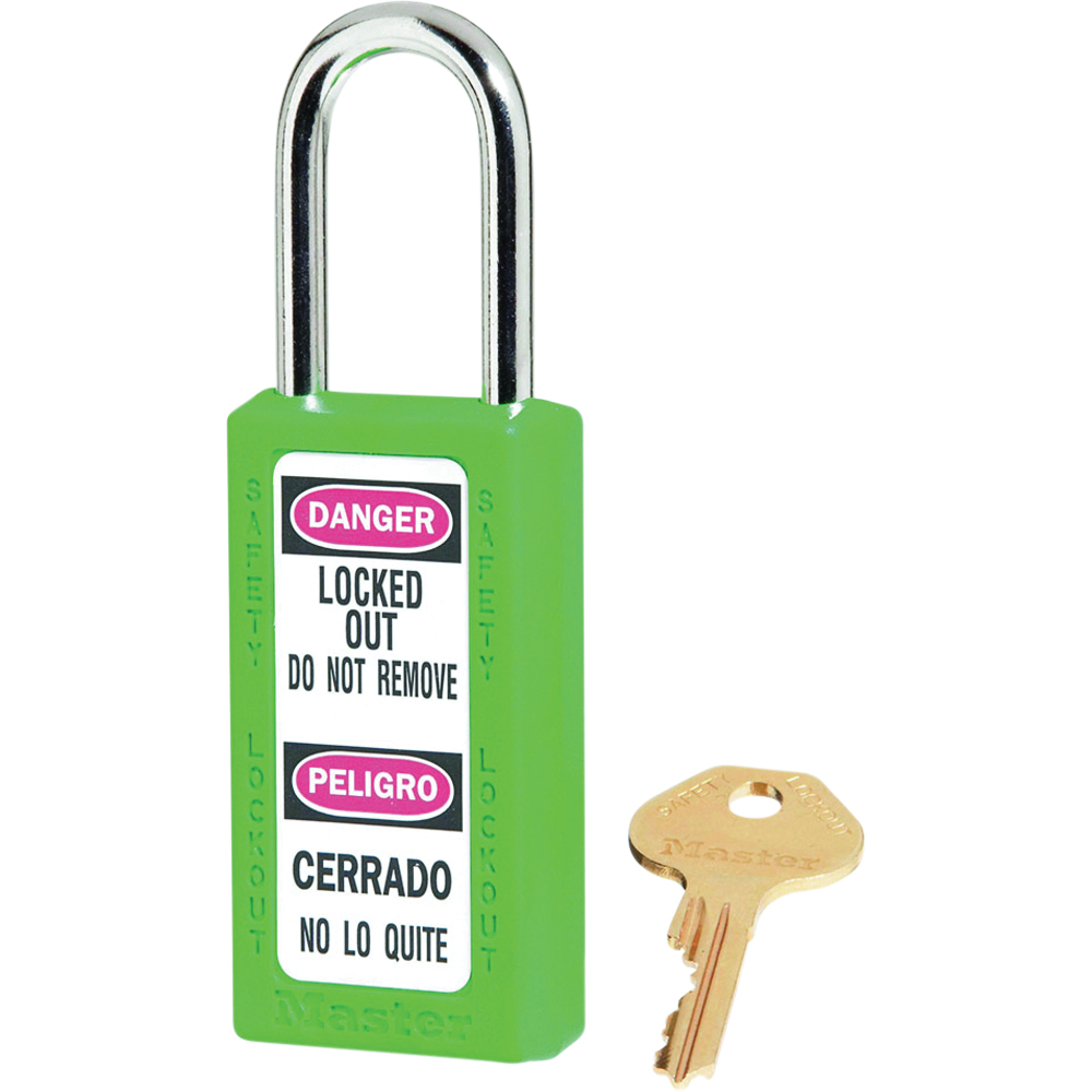 Master Lock  Zenex™ Thermoplastic Safety Padlock, 3 Inch Tall Body, Keyed Different