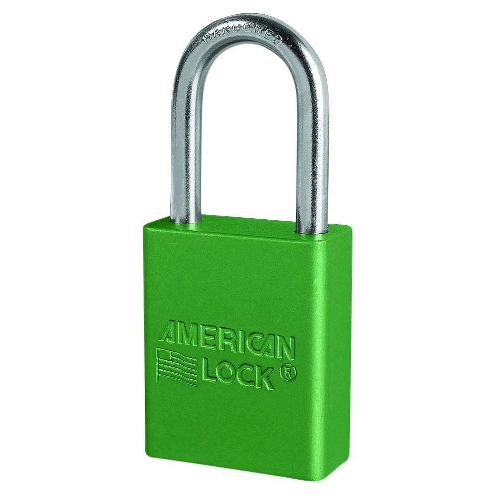 American Lock® Safety Padlock, Anodized Aluminum, 5 Pin, 1.5 Inch Shackle, Keyed Alike