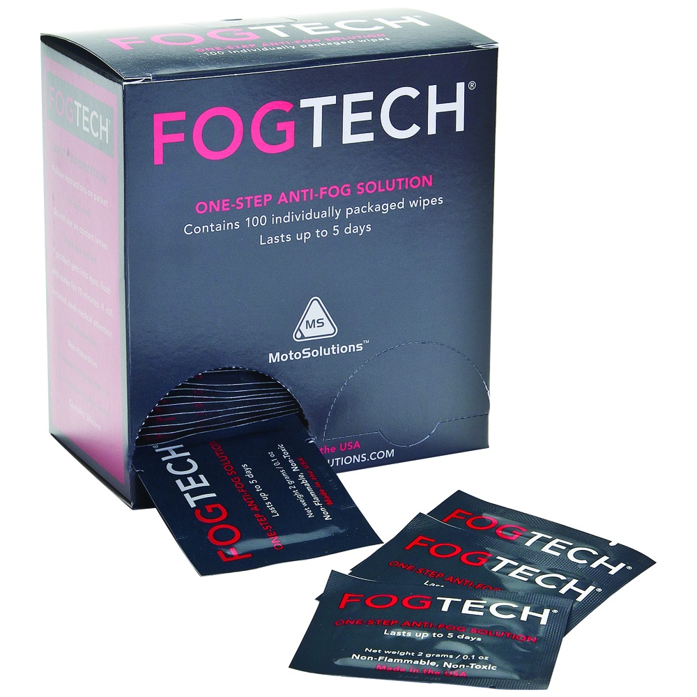 MotoSolutions FogTech Anti-Fog Wipes, Individually Wrapped