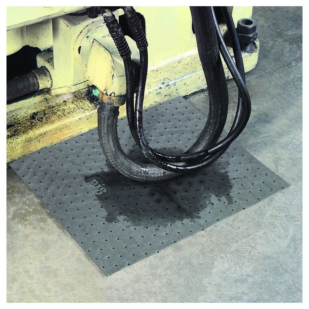 PIG® Absorbent Pads, Heavyweight, Dispenser Box, 15 Inch x 20 Inch, Gray