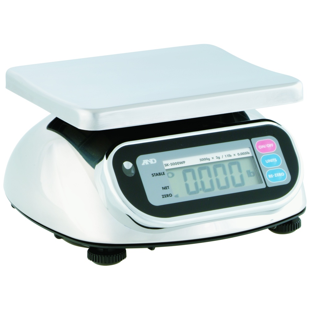 A&D Weighing SK-WP Series SK5000WP Compact Bench Scales, NSF Listed, NTEP Certified, Legal for Trade