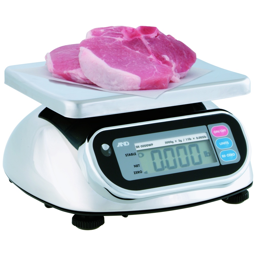 A&D Weighing SK-WP Series SK5000WP Compact Bench Scales, NSF Listed, NTEP Certified, Legal for Trade