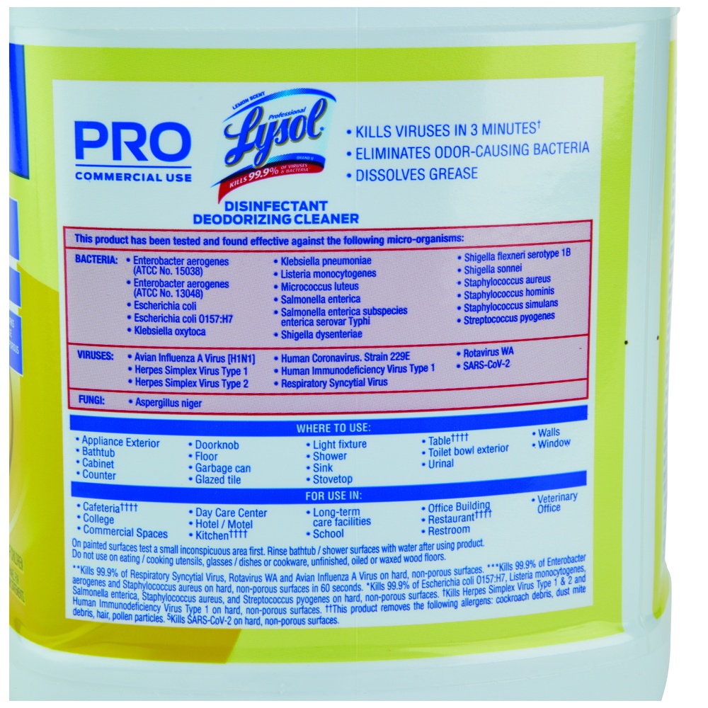 Lysol Disinfectant Deodorizing Cleaner, Lemon, 1 Gallon