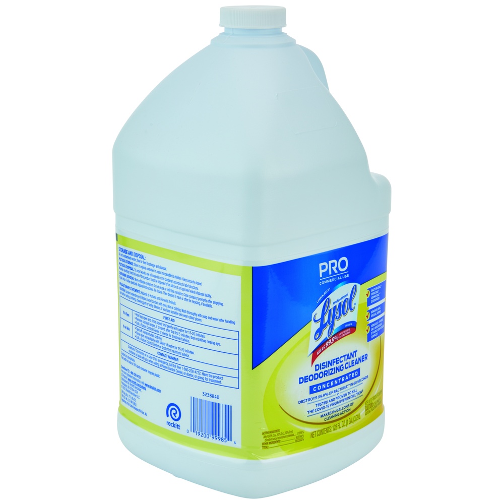 Lysol Disinfectant Deodorizing Cleaner, Lemon, 1 Gallon - Bunzl