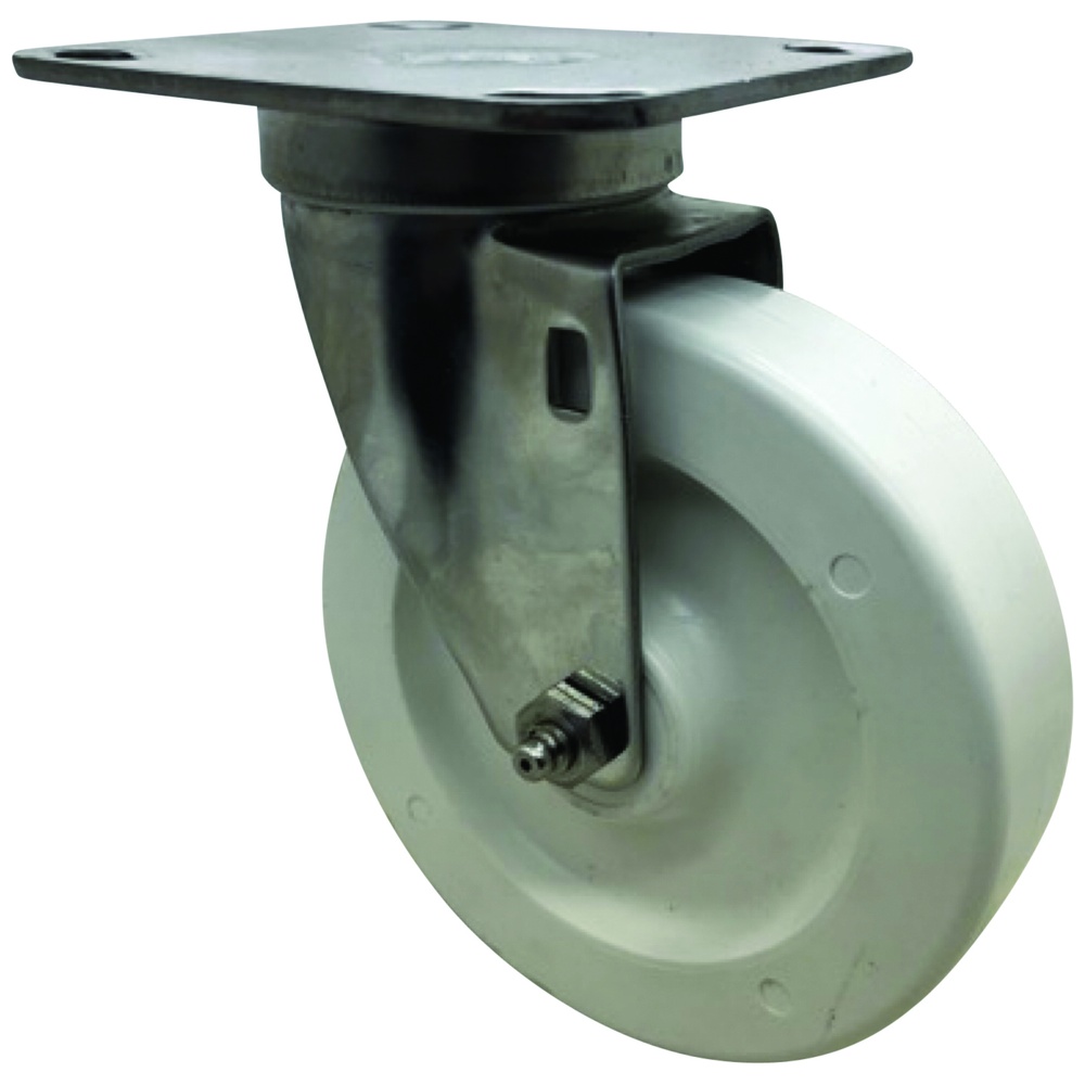 Aarch Caster and Equipment Stainless Swivel Caster with 5x1.5 in. Polyolefin Wheel