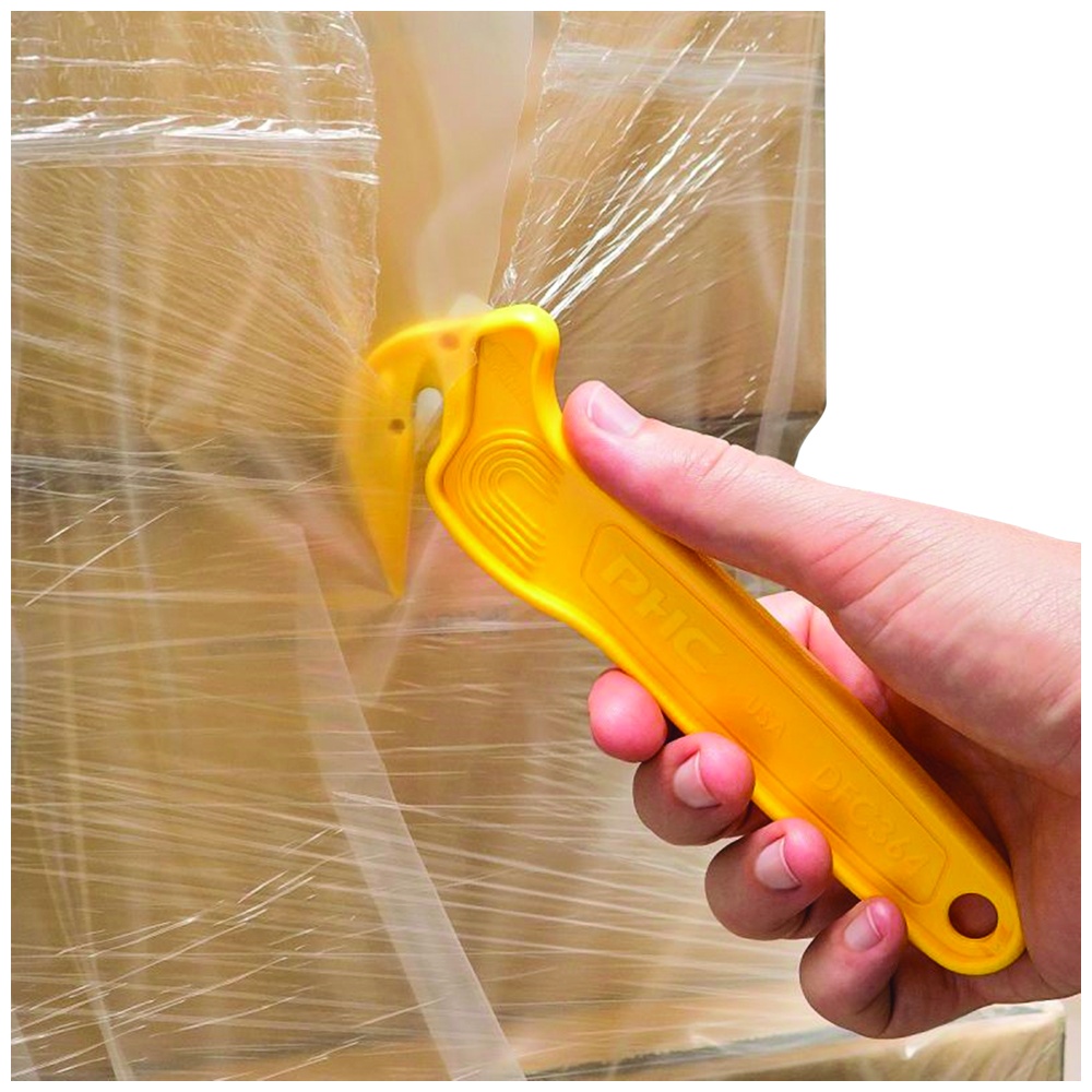 Pacific Handy Cutter DFC364 Disposable Film Cutter with Tape Splitter, Single Hook Recessed Blade, Disposable, Yellow Pacific Handy Cutter DFC364 Disposable Film Cutter with Tape Splitter, Single Hook Recessed Blade, Disposable, Yellow