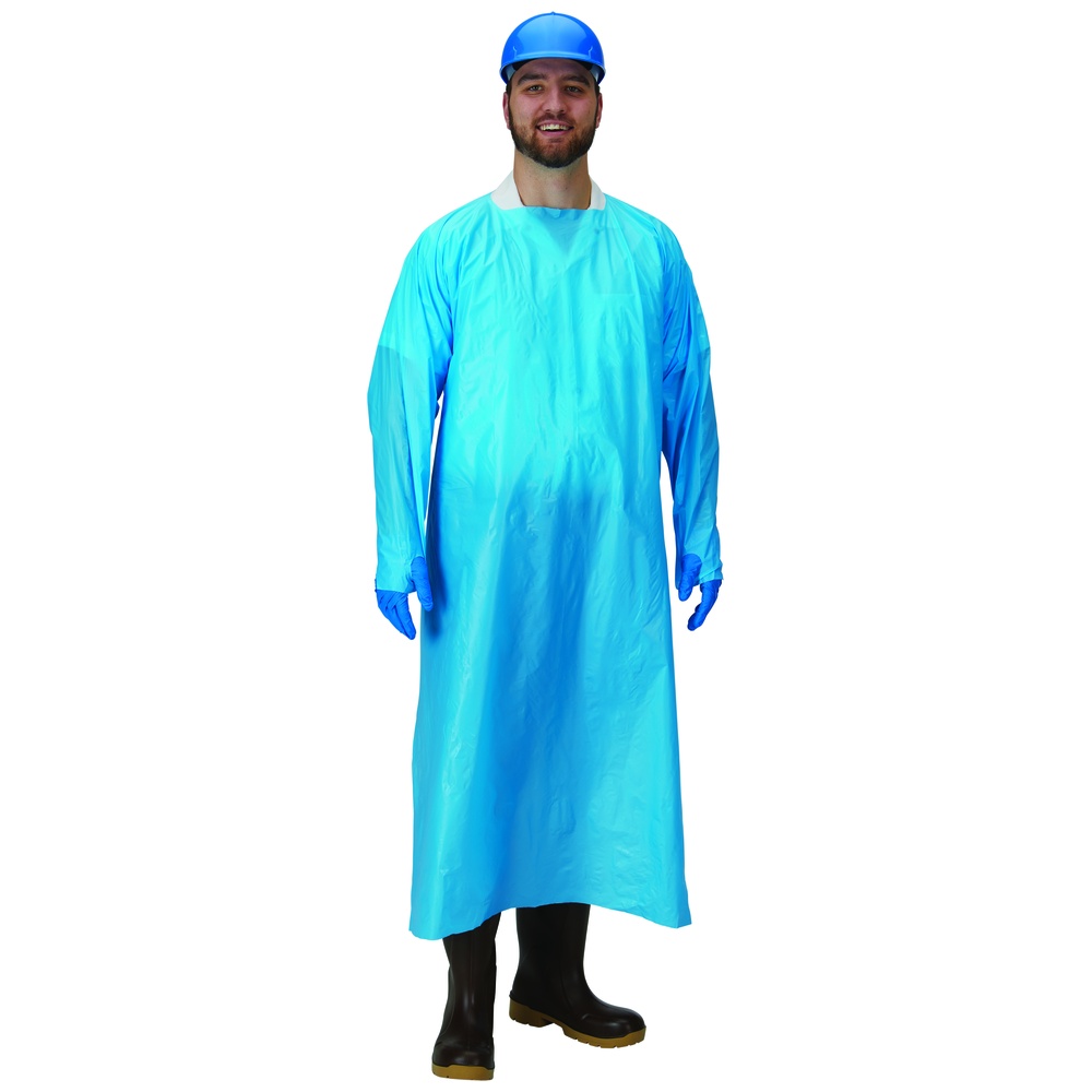 WorkHorse Premium Disposable Polythylene Gowns, 3 Mil With Thumb Loop