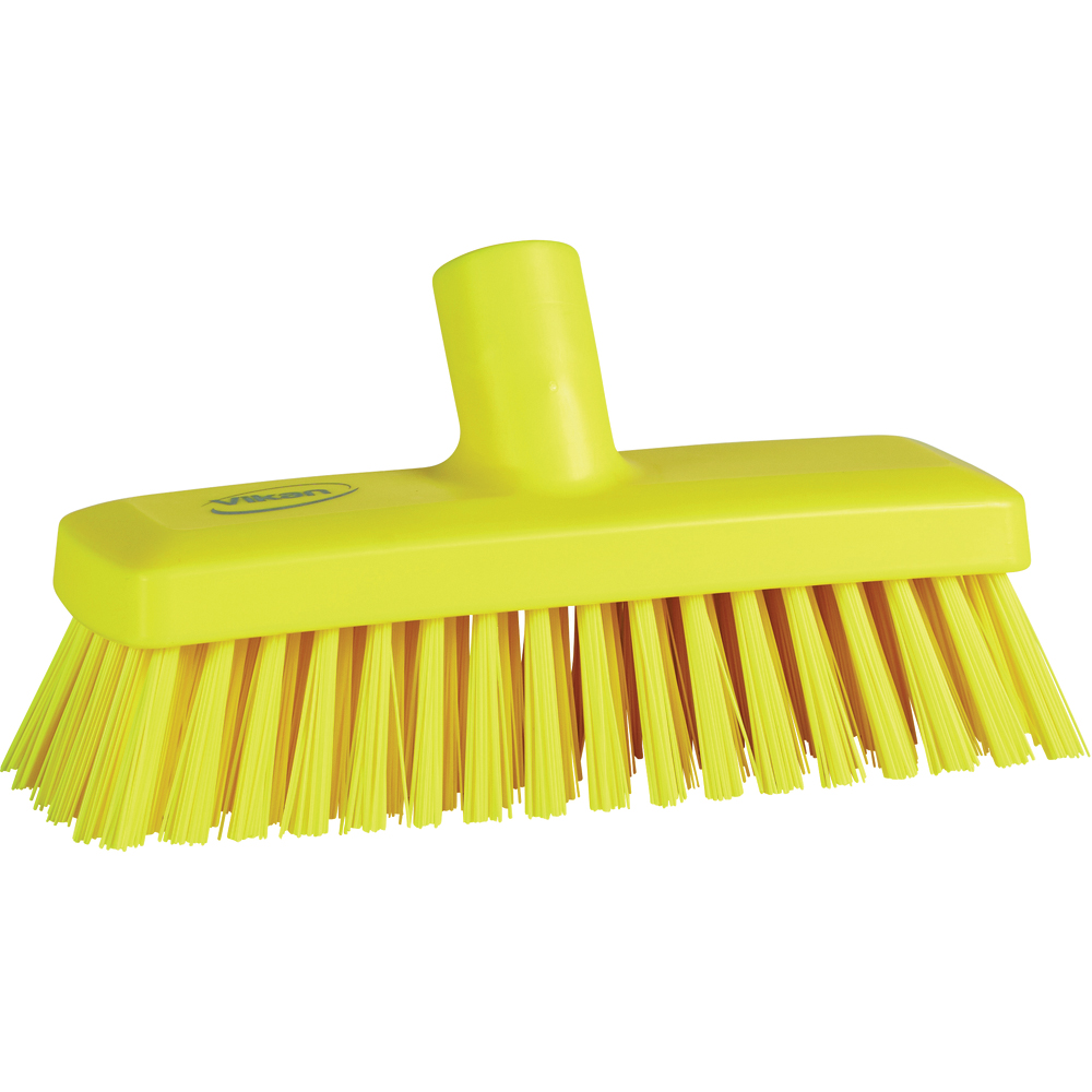 Vikan Compact Wall/Deck Scrub Brush Head w/ Stiff Bristles, 8.9in