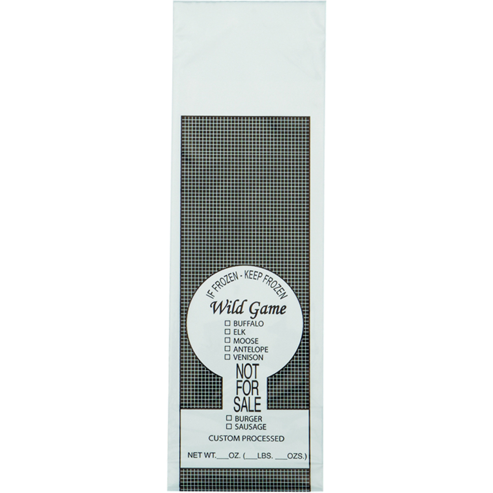 Clarity E-Z Pak Poly Meat Bags, Not For Sale Wild Game Print