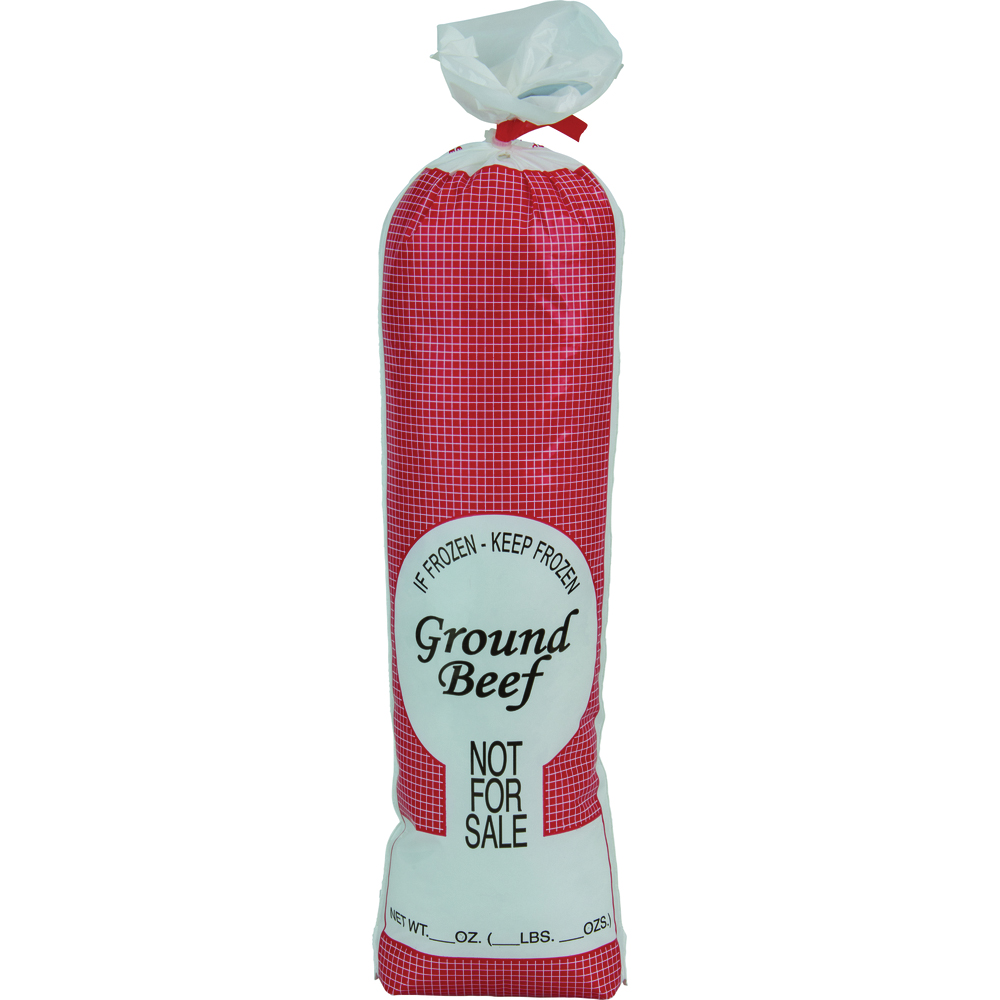 Clarity E-Z Pak Poly Meat Bags, Not For Sale Ground Beef Print