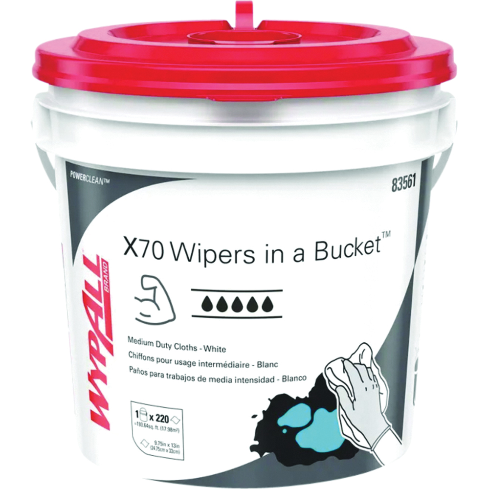 WypAll Power Clean X70 Medium Duty Cleaning Cloths, Bucket