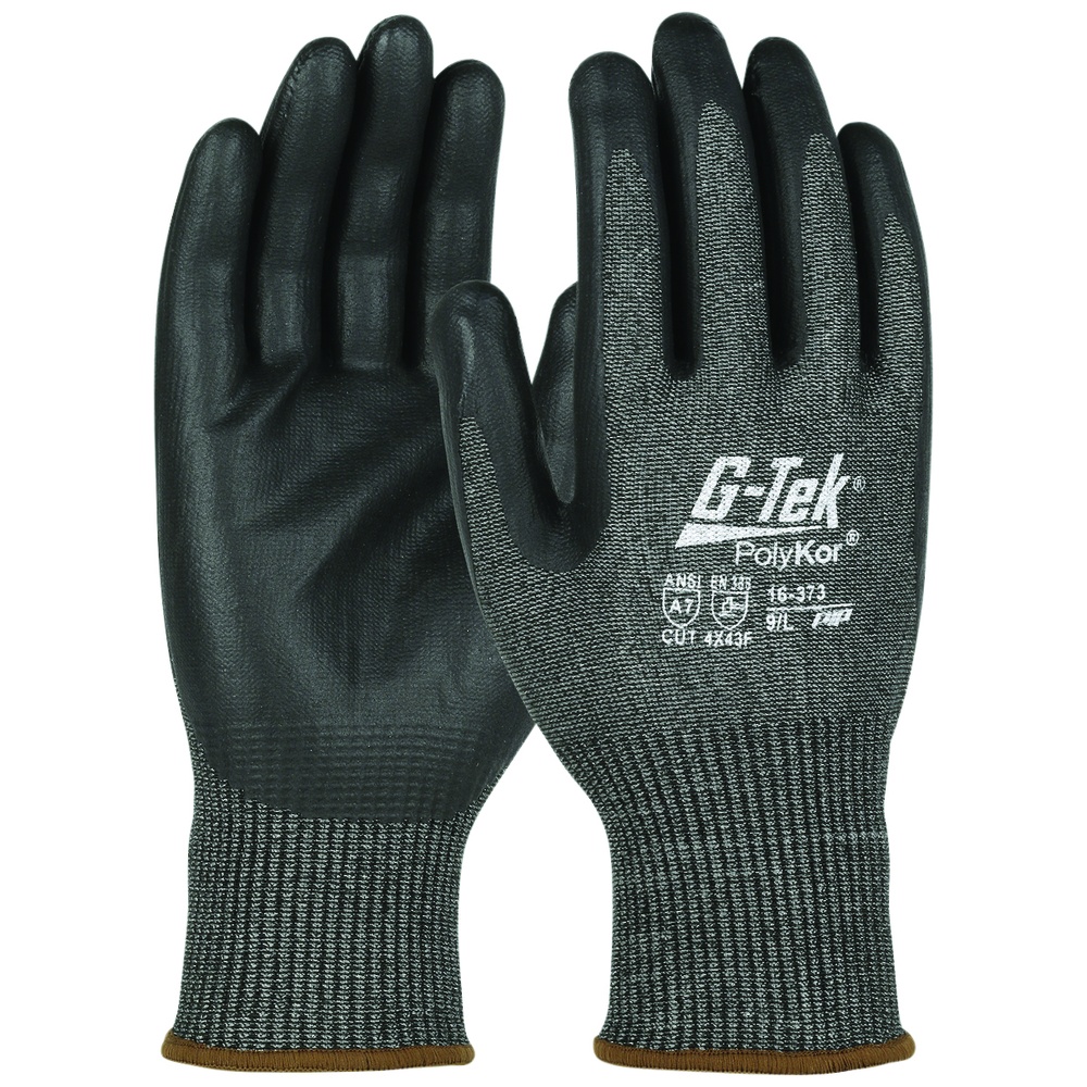 PIP G-Tek® PolyKor® Cut-Resistant Gloves with Nitrile Coated Foam Grip, Black