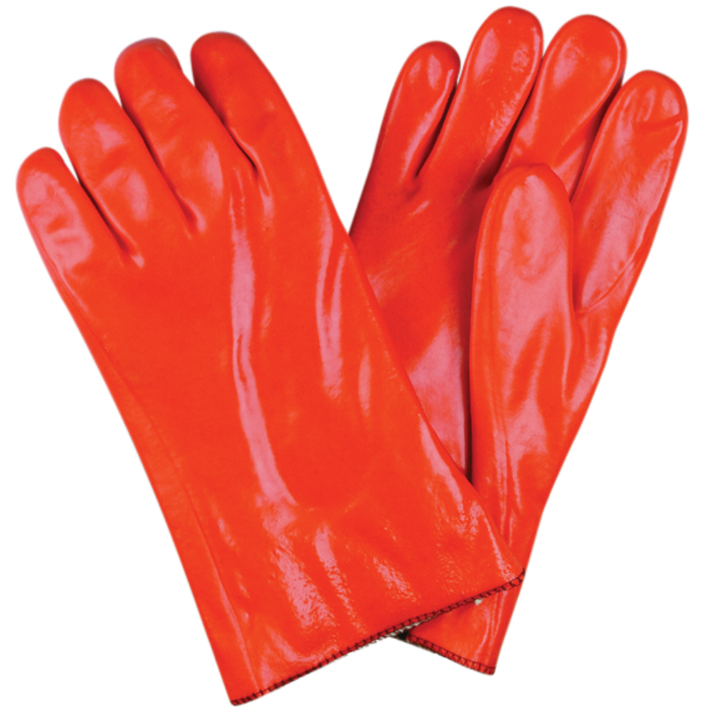 MCR Safety Insulated Work Gloves, PVC Coated, Foam Lined, 12 Inch, Orange, LG